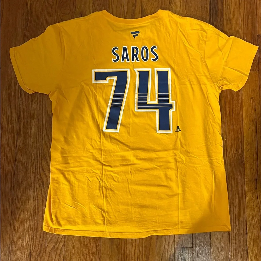 Yellow NHL Team Logo T-Shirt - Nashville Predators, 
# 74, Saros. - Picture 2 of 3